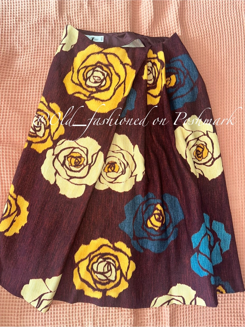 ZARA 100% Wool Floral Print Skirt - Picture 7 of 11